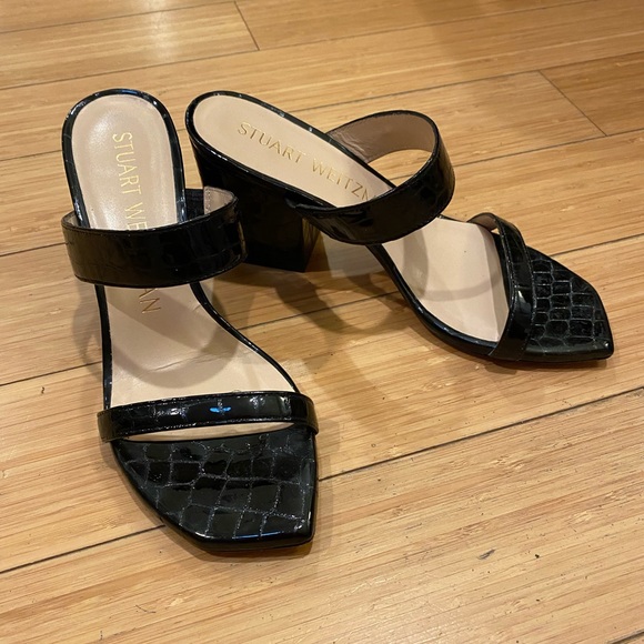 Stuart Weitzman Olive 72 croc leather slide - Picture 4 of 8